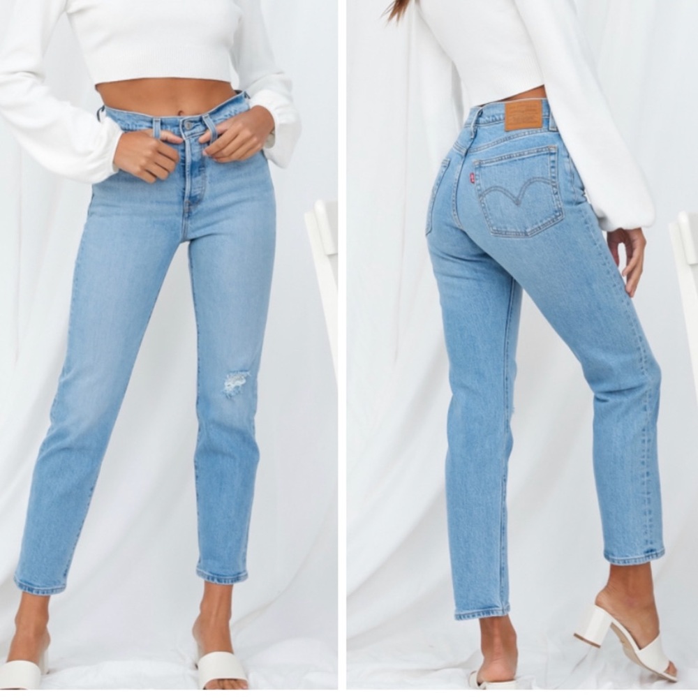 Levi Wedgie Straight Jeans Tango Blue Light Wash